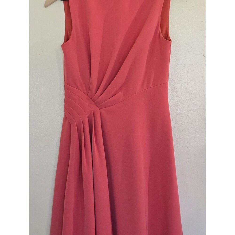 Kay Unger New York Coral Pink Maxi Formal Evening Gown Twist Waist Size 2 - Picture 6 of 15